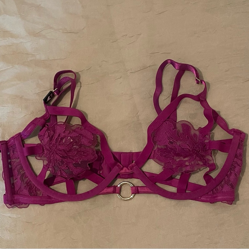 Victoria's Secret Leaf Embroidered Bra